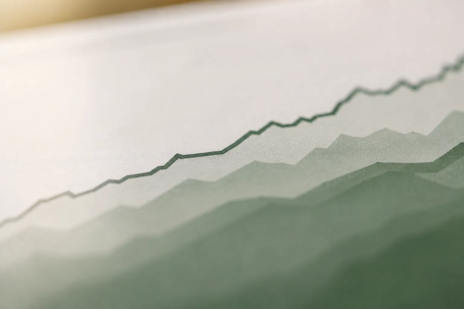 A printed cash flow forecast with a line chart on a wooden table